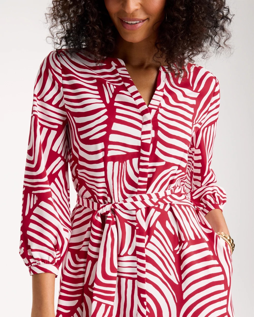 Chico's Outlet - Printed Midi Shirt Dress