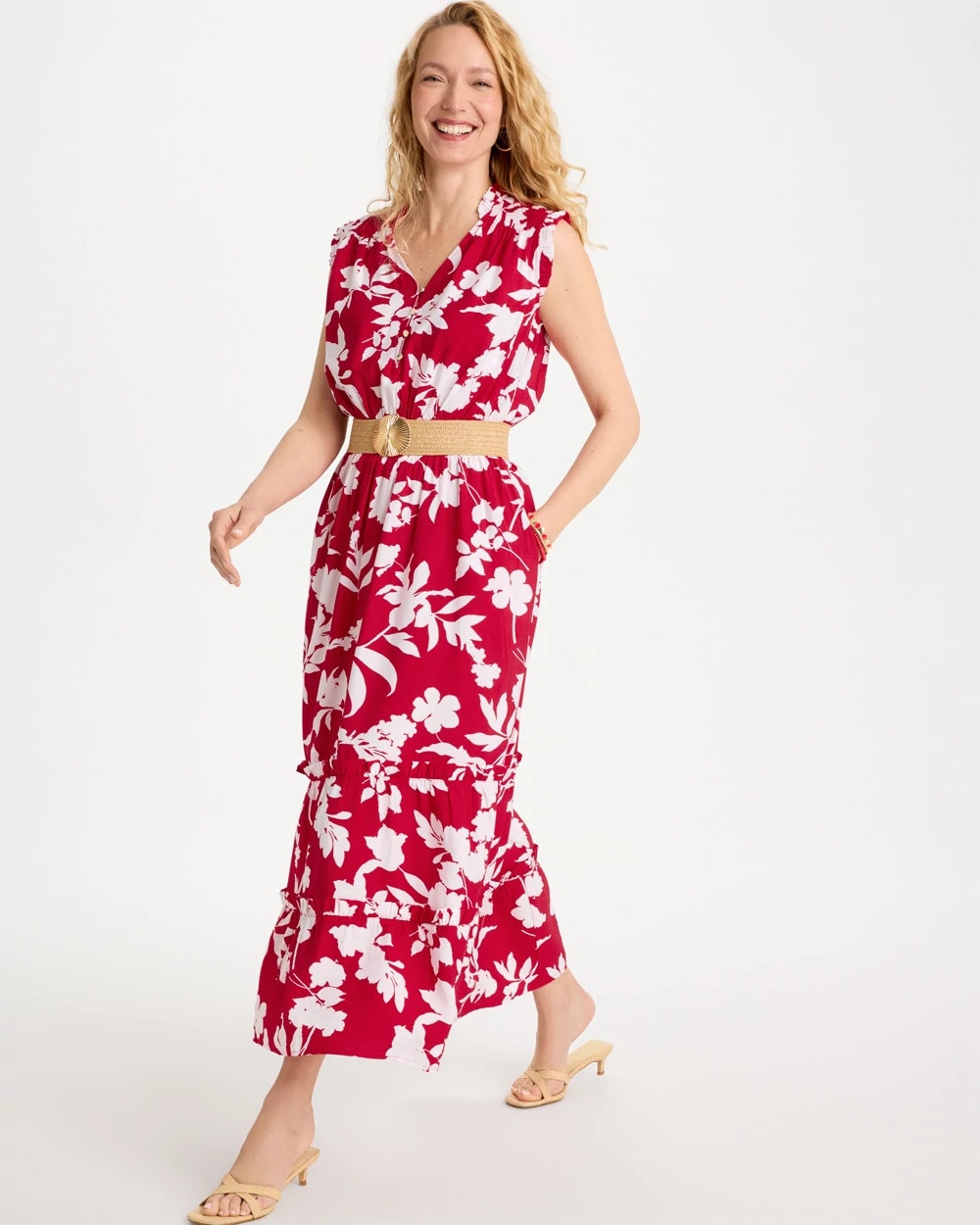 Chico's Discount - Smocked Floral Maxi Dress