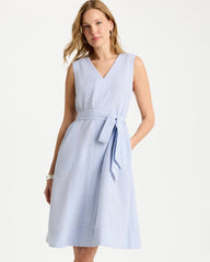 Chico's Outlet - Seersucker V-Neck Sleeveless Dress