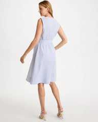 Chico's Outlet - Seersucker V-Neck Sleeveless Dress