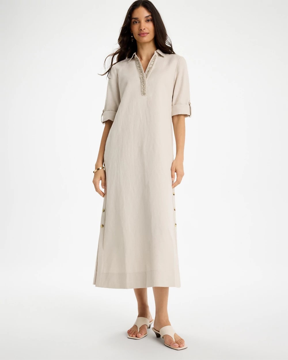 Chico's US - Embellished Linen Dress