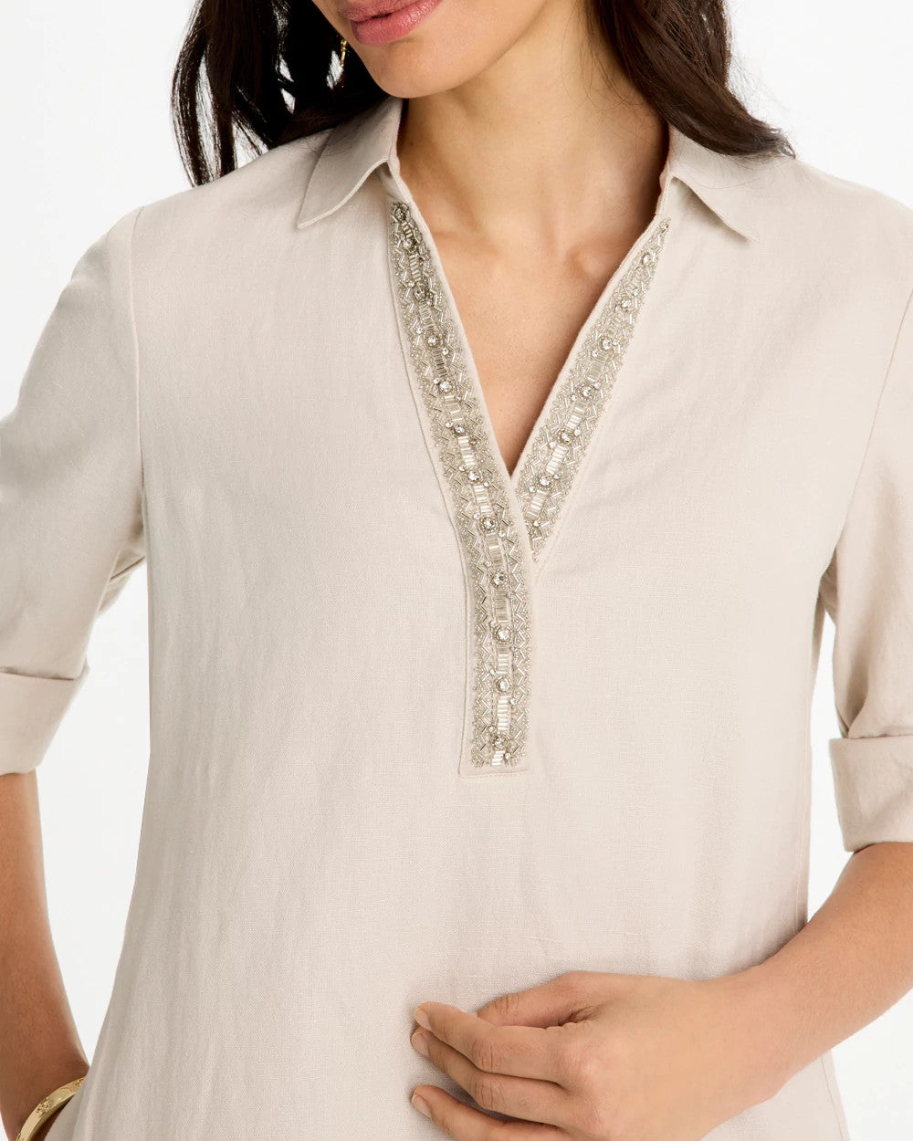 Chico's US - Embellished Linen Dress