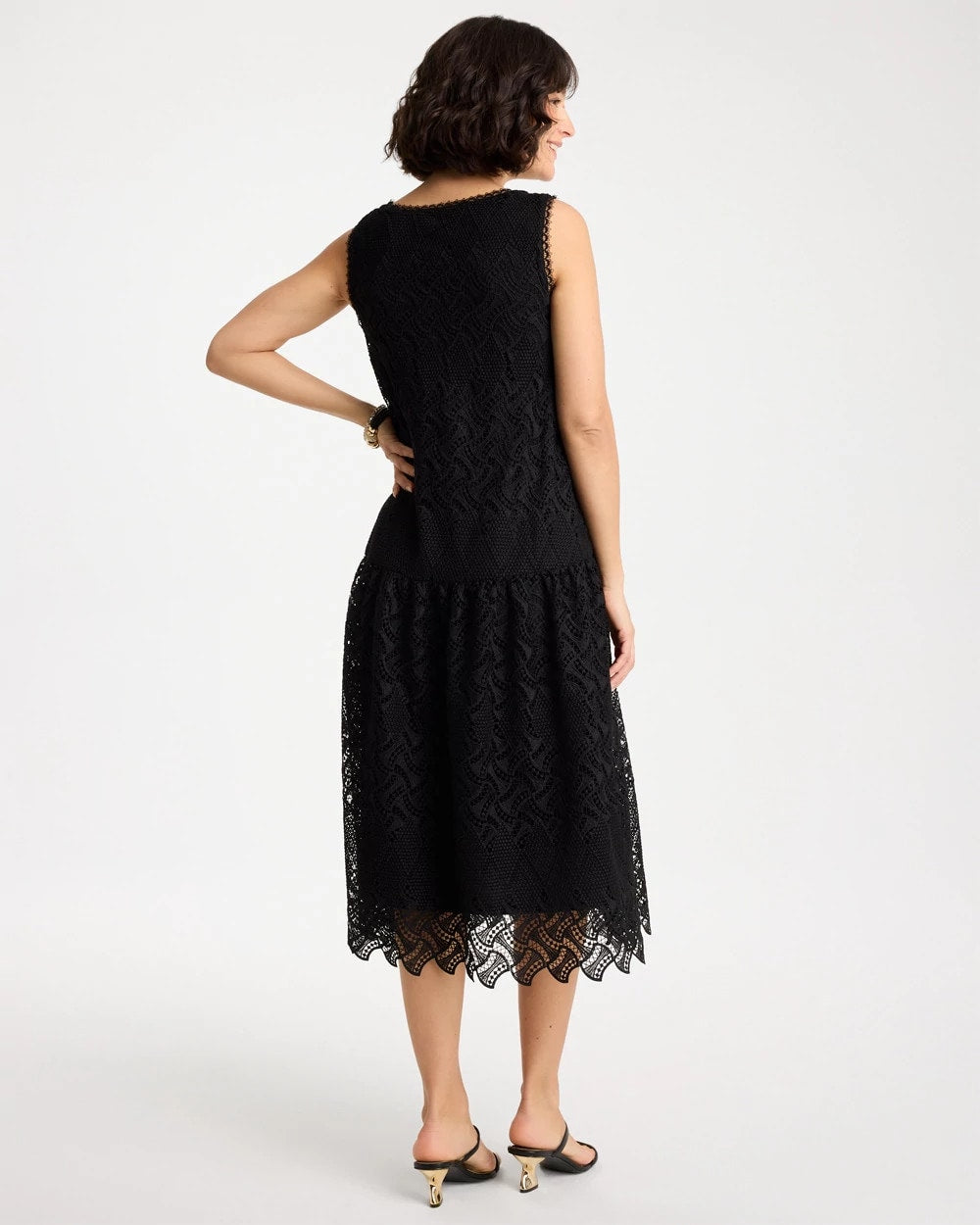 Chico's / Embroidered Lace Sleeveless Dress
