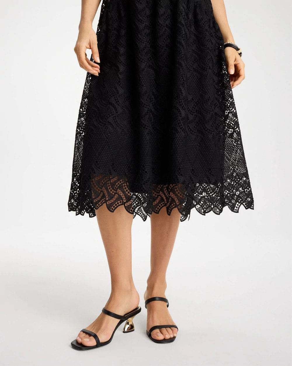 Chico's / Embroidered Lace Sleeveless Dress