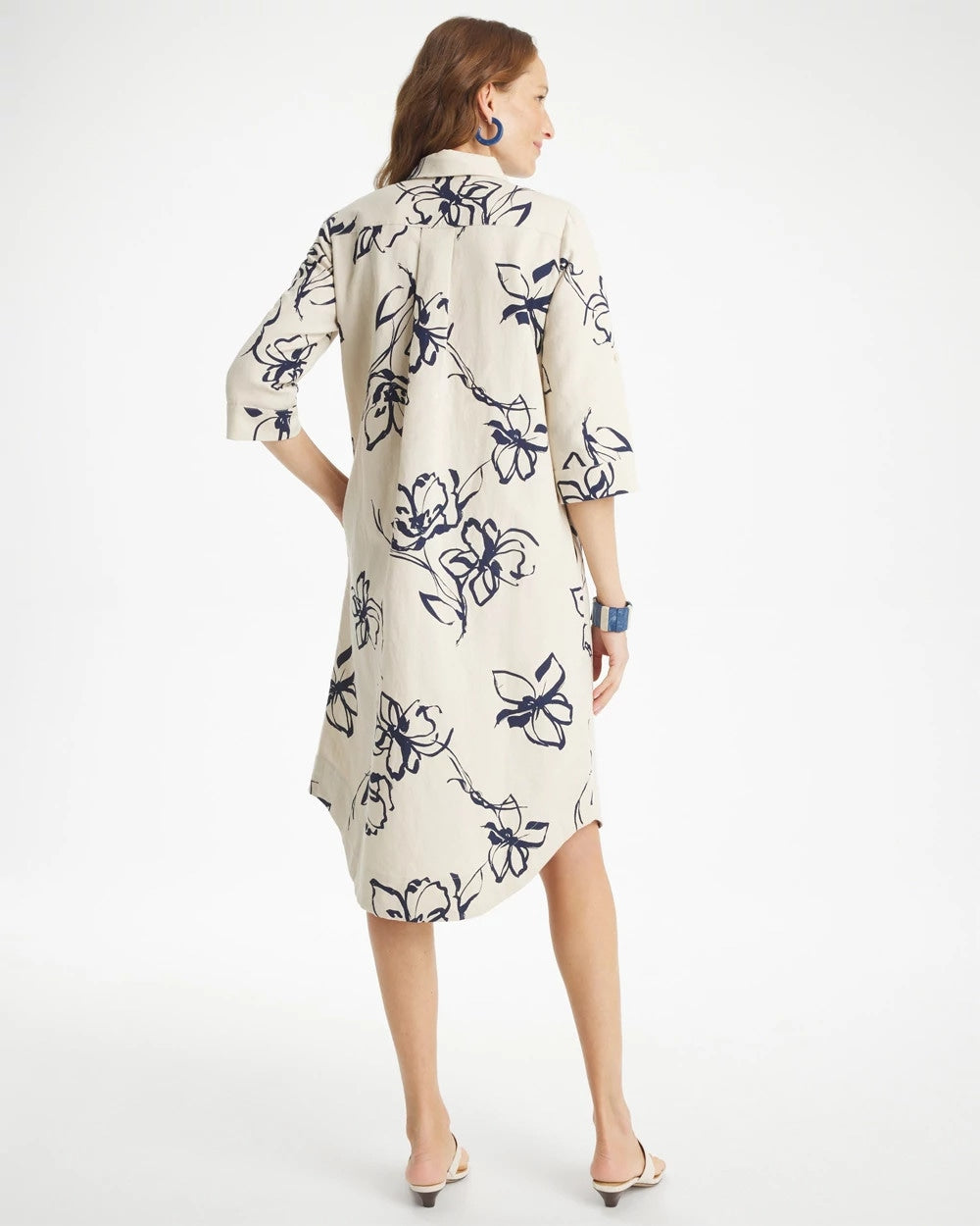 Chico's Discount - Printed Linen-Cotton Shirtdress