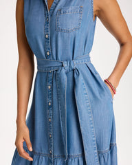 Chico's Sale - Twill Denim Belted Shirtdress