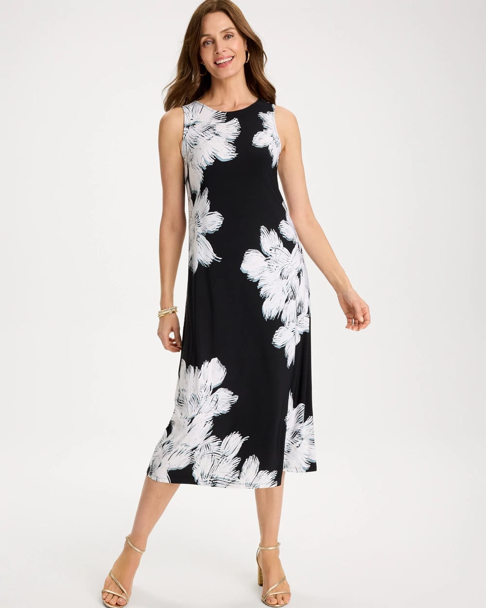 Chico's / Travelers™ Knit Abstract Floral Swing Dress