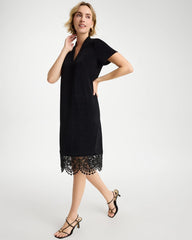 Chico's Discount - Travelers™ Lace Hem V-Neck Dress