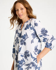 Chico's Sale - Floral Linen-Cotton Pintuck Dress