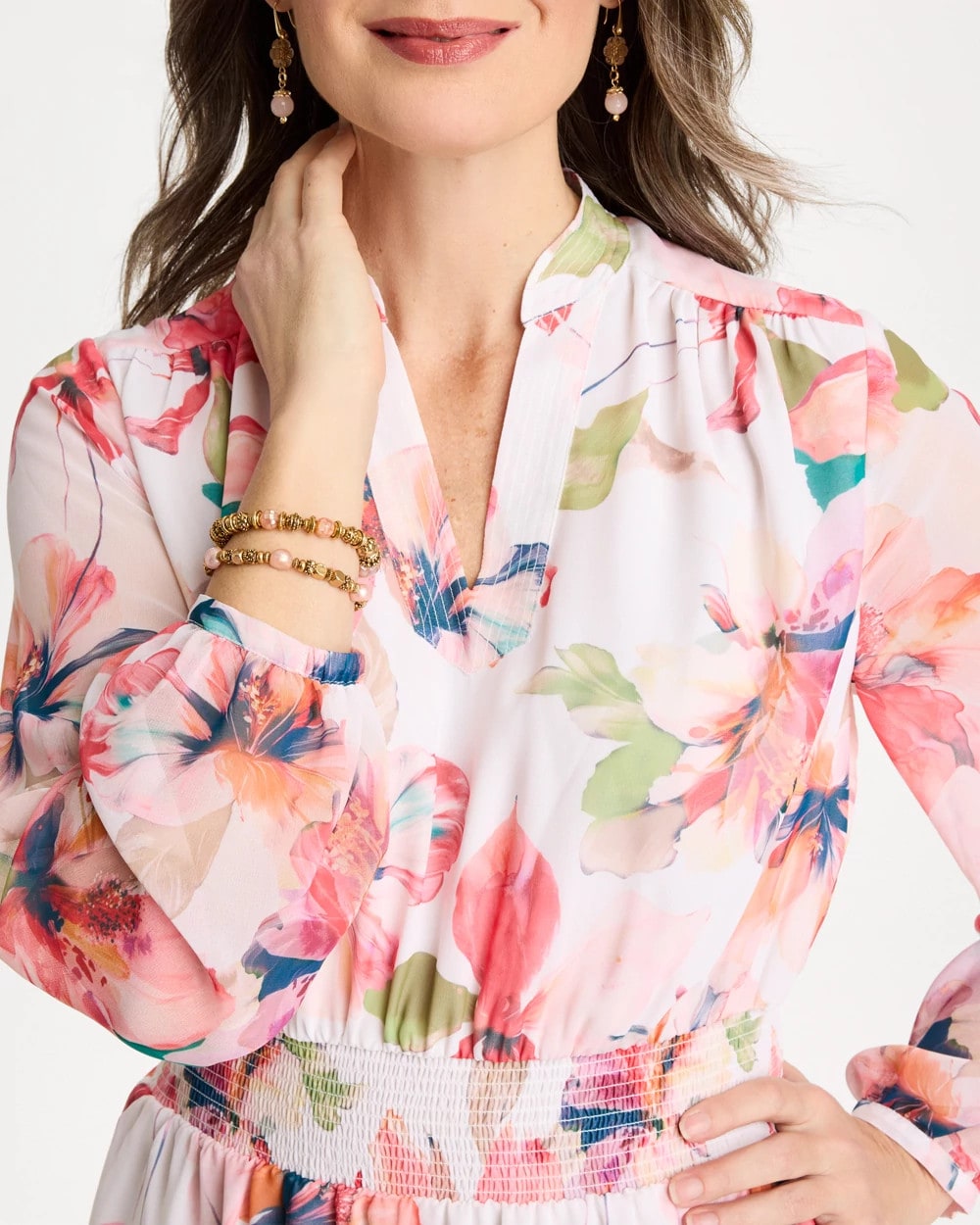 Chico's / Georgette Trapunto Pullover Dress