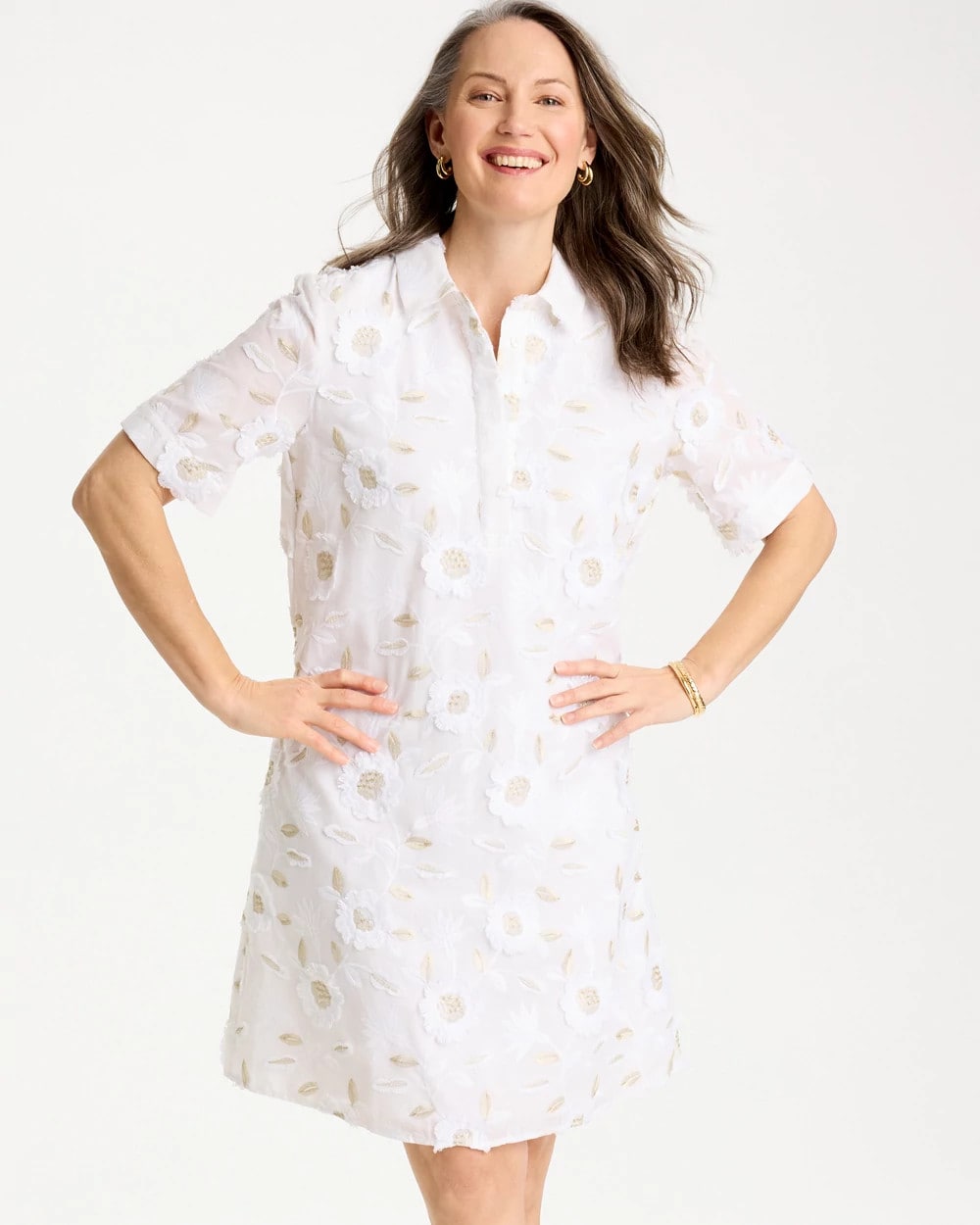 Chico's For Sale - 3D Floral Embroidered Dress