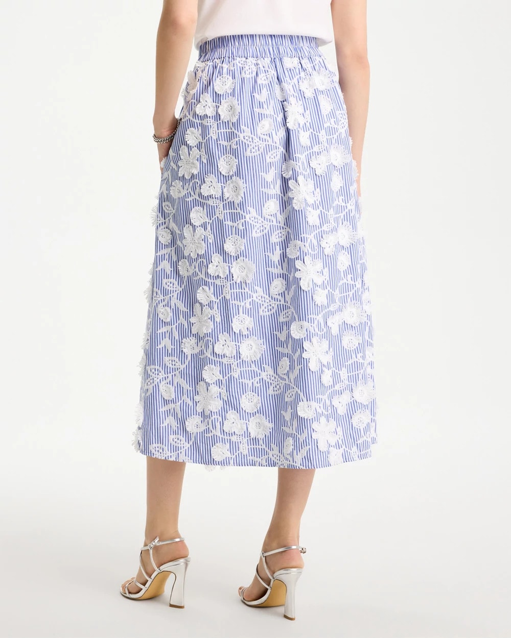 Chico's For Sale - Cotton Embroidered Floral Skirt