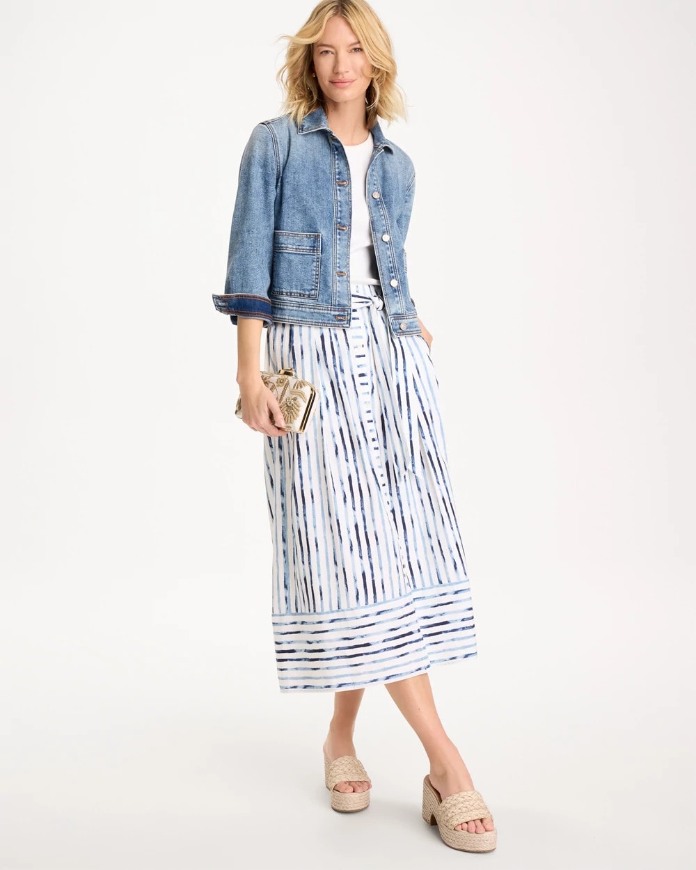 Chico's Online - Palermo Striped Tie-Front Skirt