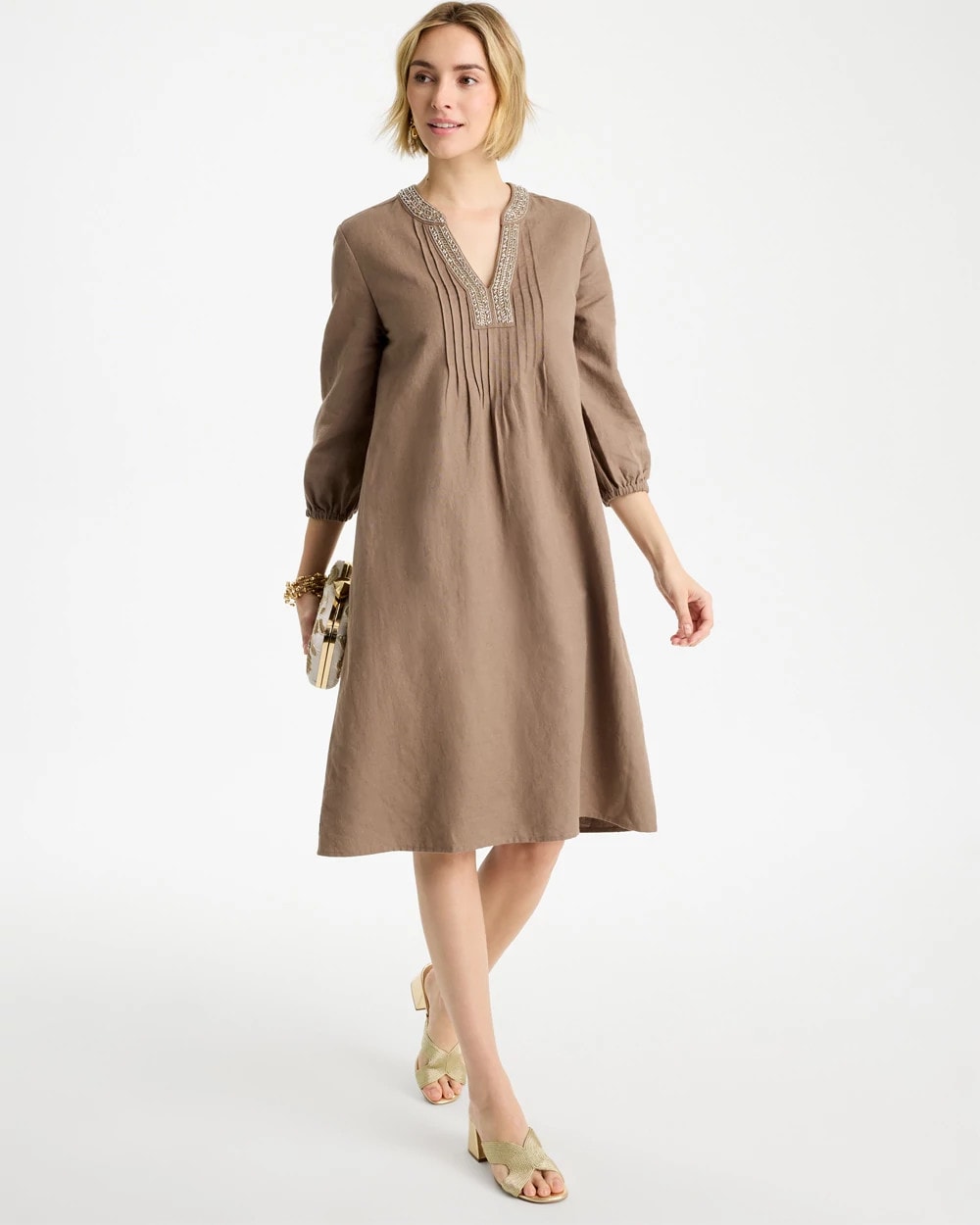 Chico's On Sale - Linen-Cotton Pintuck Dress
