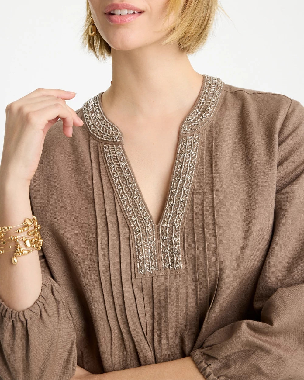 Chico's On Sale - Linen-Cotton Pintuck Dress