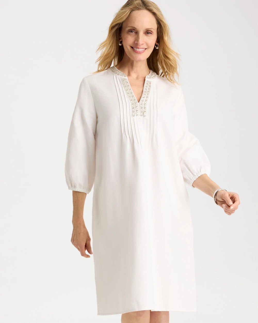 Chico's Outlet - Embellished Pintuck Dress