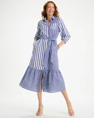Chico's Online - Linen-Cotton Striped Shirtdress