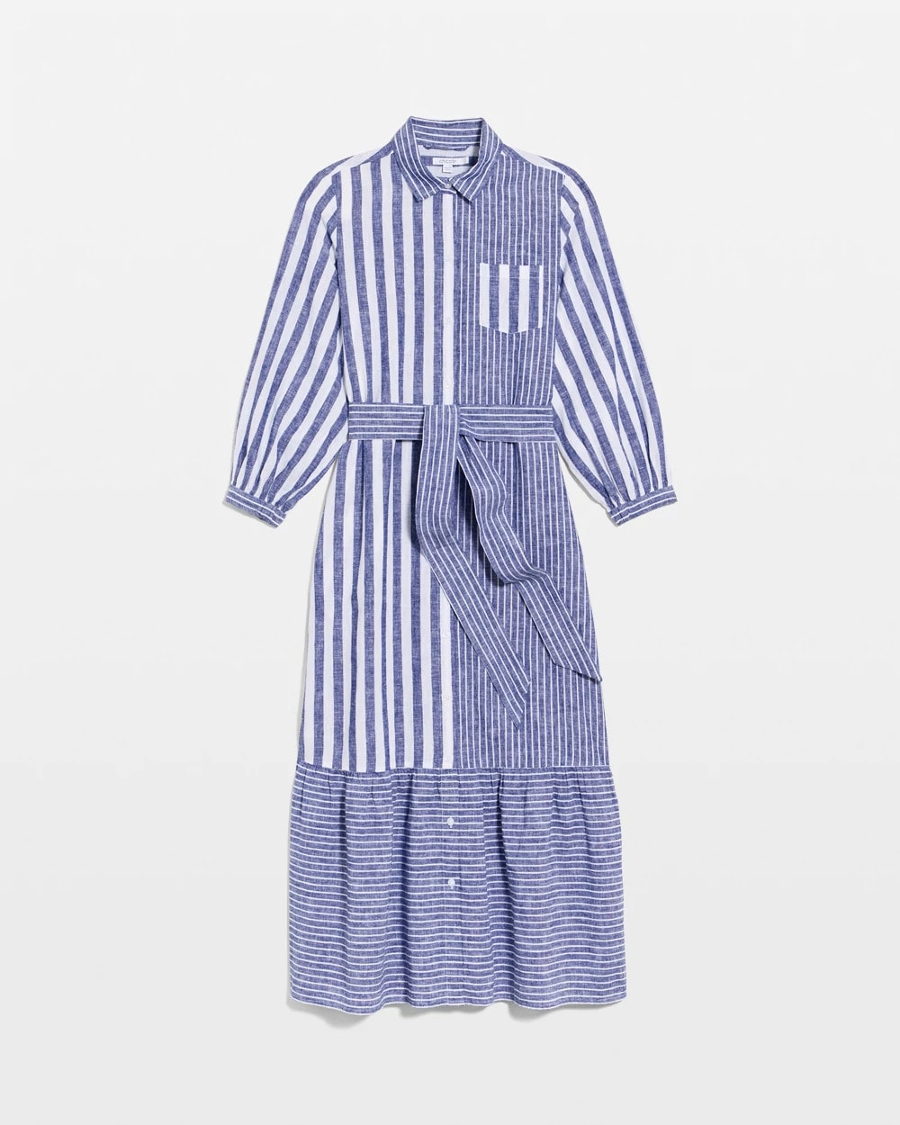 Chico's Online - Linen-Cotton Striped Shirtdress