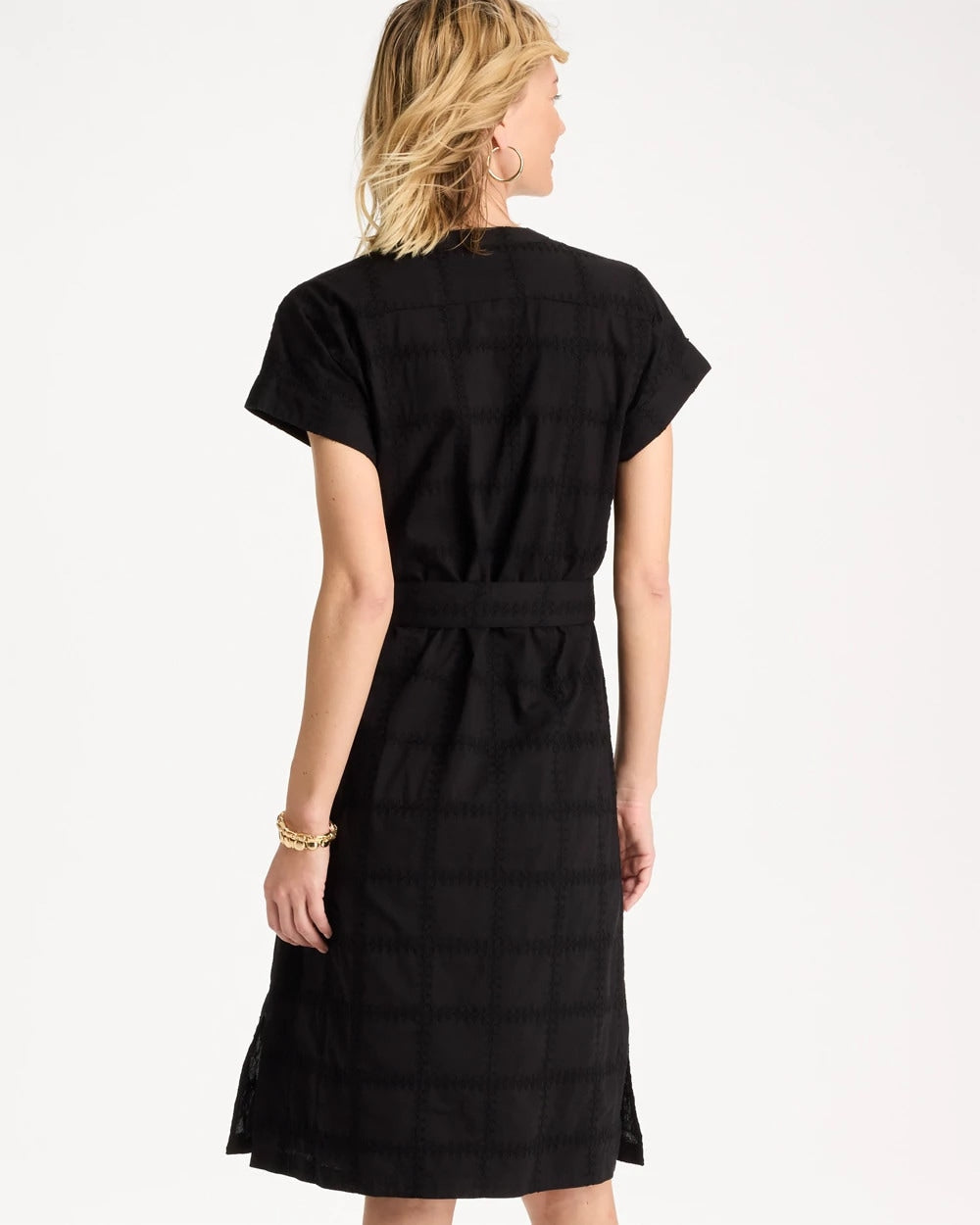 Chico's / Embroidered Cotton Shirtdress