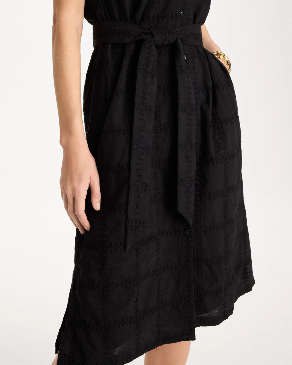 Chico's / Embroidered Cotton Shirtdress