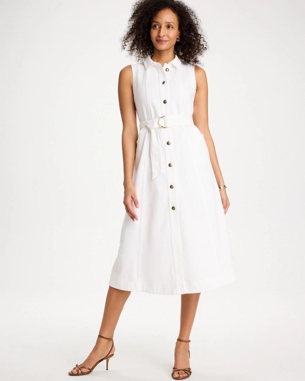 Chico's Discount - Denim Sleeveless Shirtdress