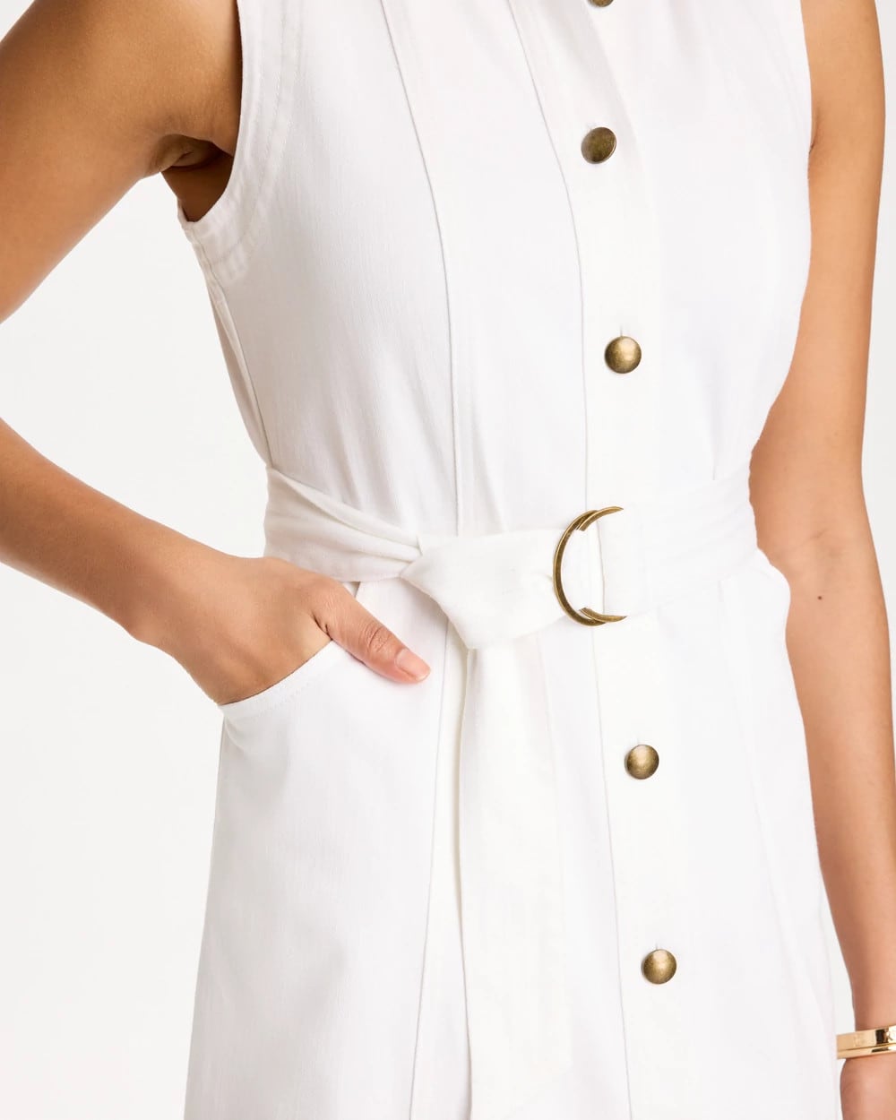 Chico's Discount - Denim Sleeveless Shirtdress