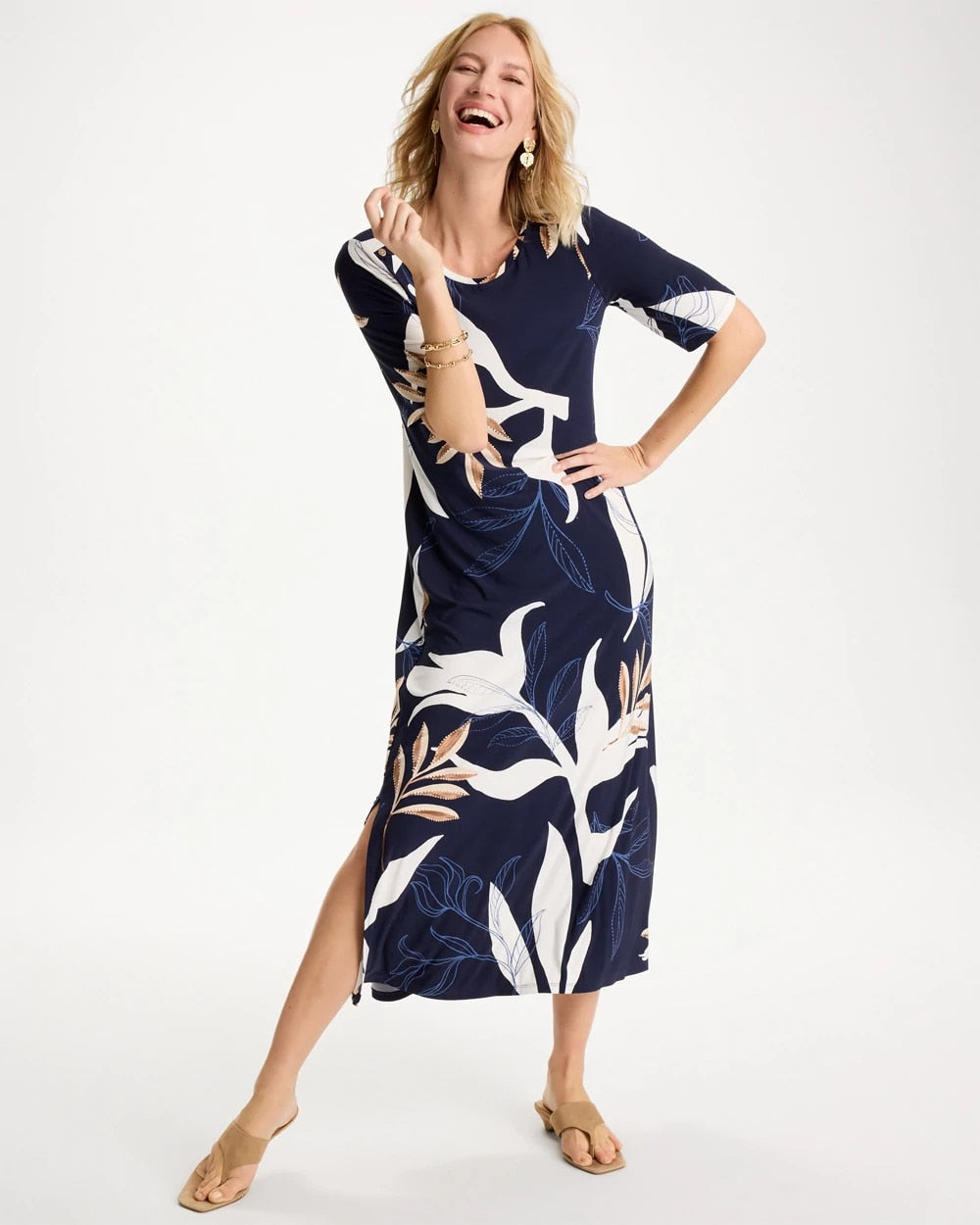 Chico's US - Printed Jersey Knit Column Dress