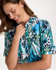 Chico's Sale - Floral Linen-Cotton Popover Dress