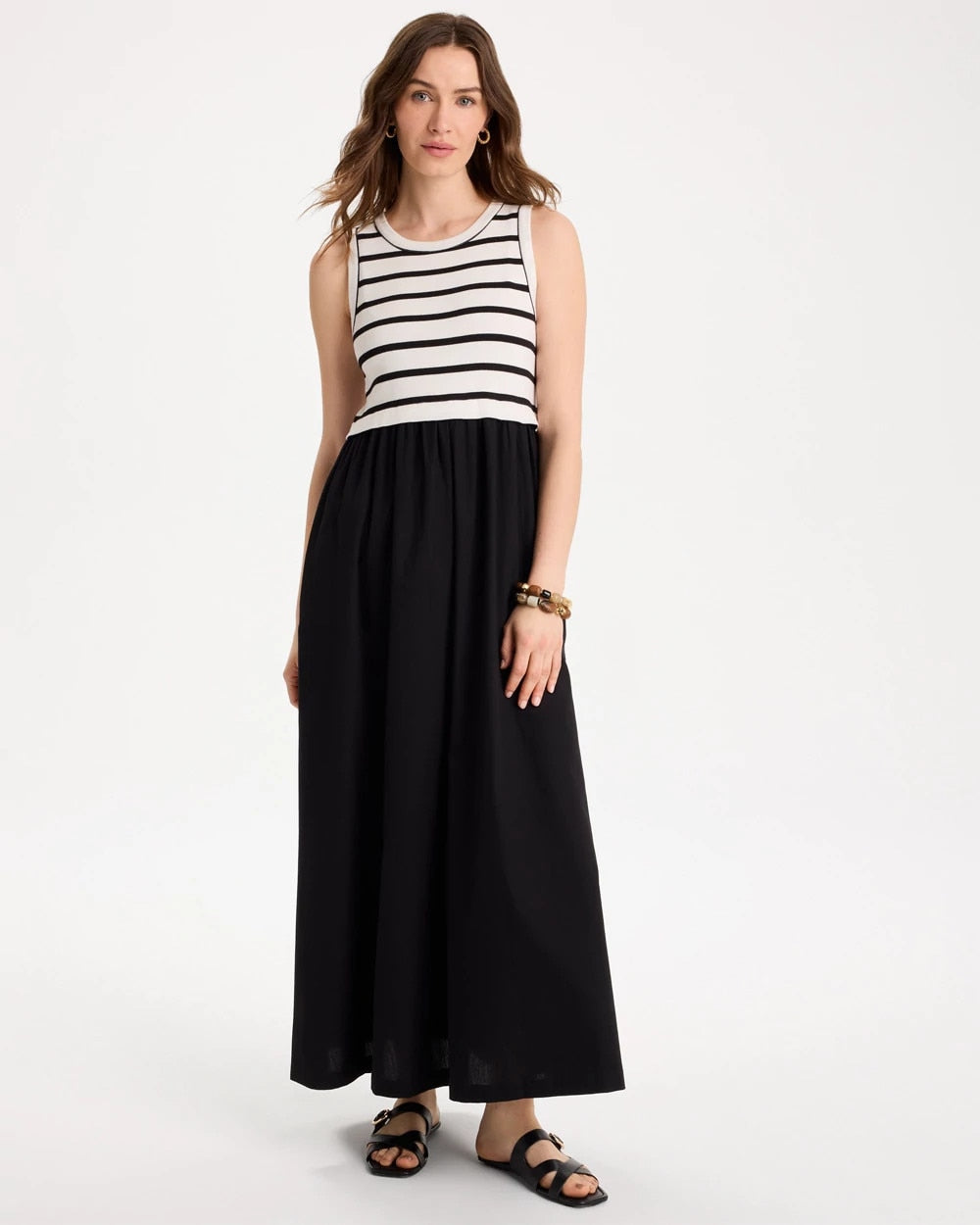 Chico's On Sale - Poplin Cotton Rib Mix Dress