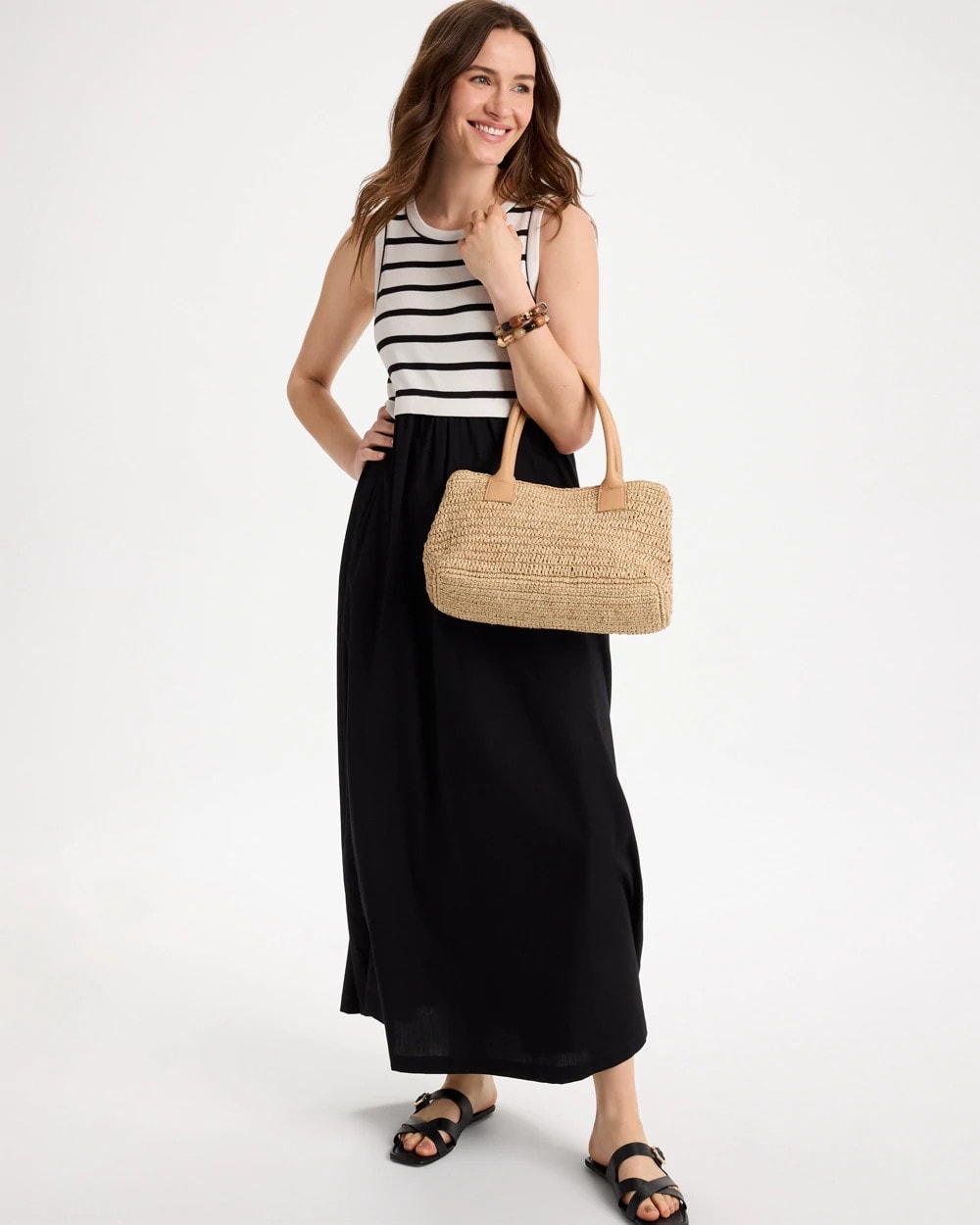 Chico's On Sale - Poplin Cotton Rib Mix Dress