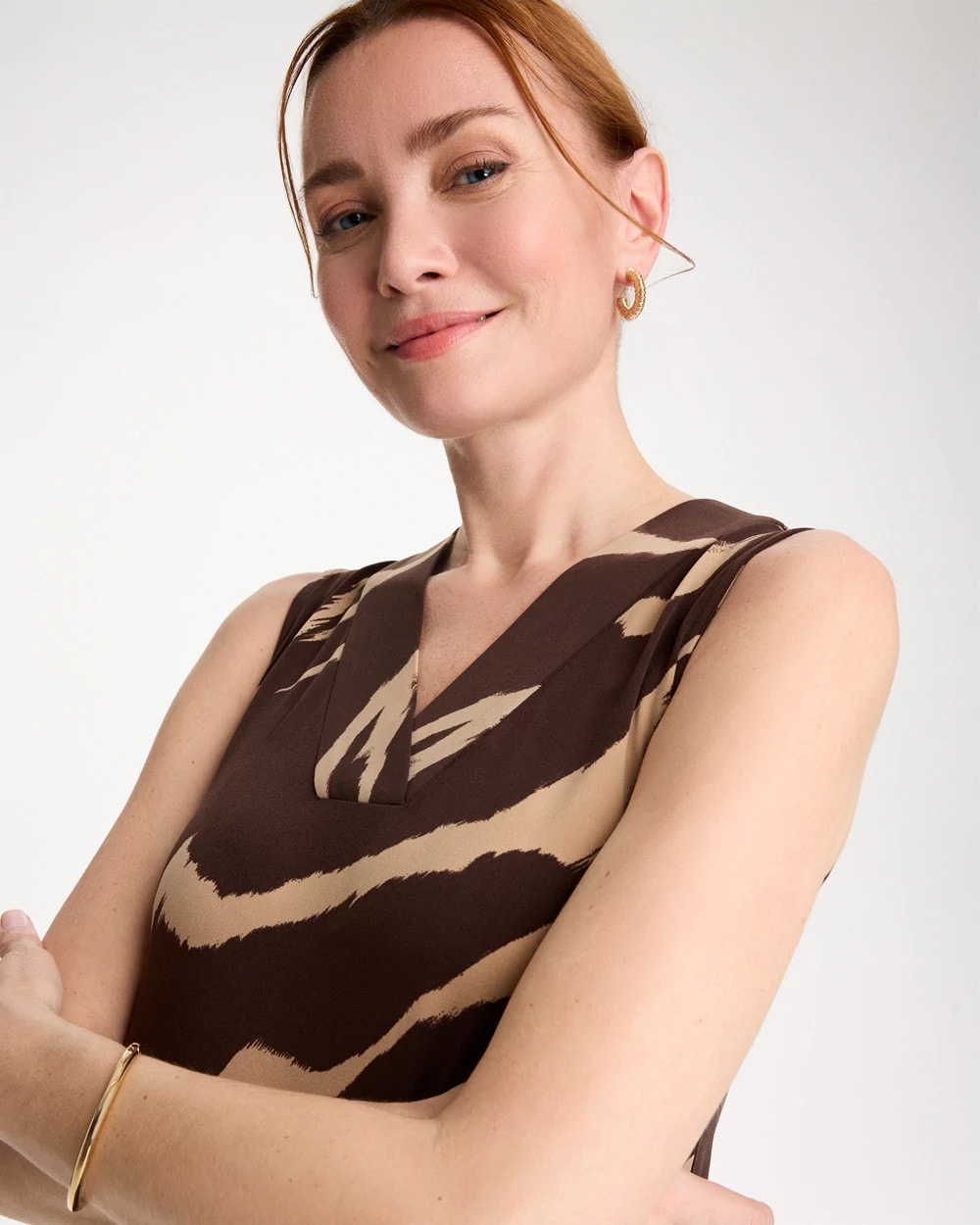 Chico's Outlet - Travelers™ Zebra Double V-Neck Maxi Dress