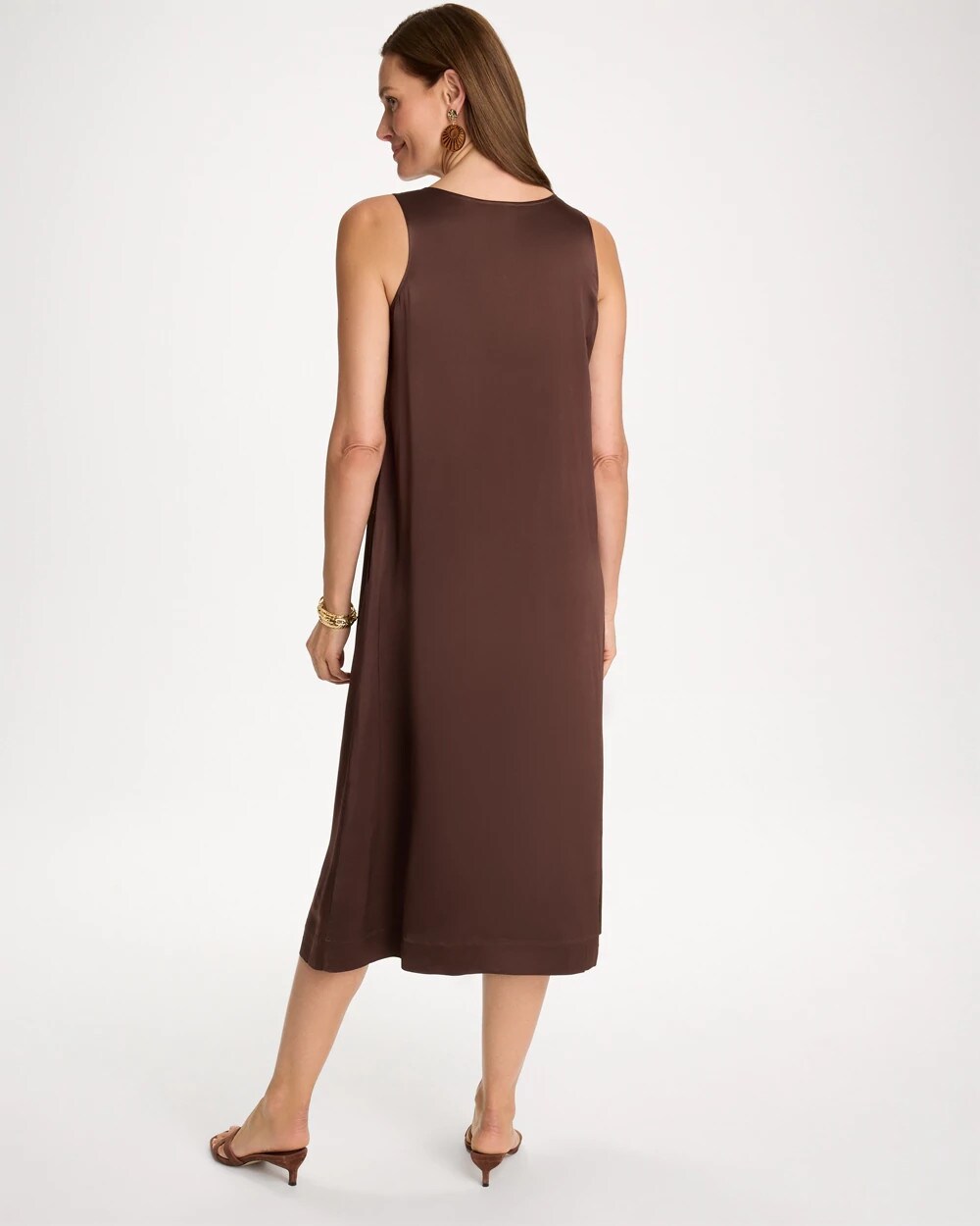 Chico's / Faux Satin Sleeveless Dress