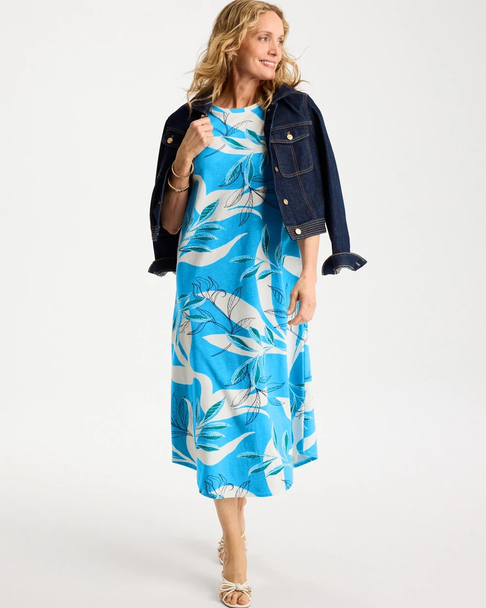 Chico's On Sale - Printed Soft-Stretch Cotton Slub Dress