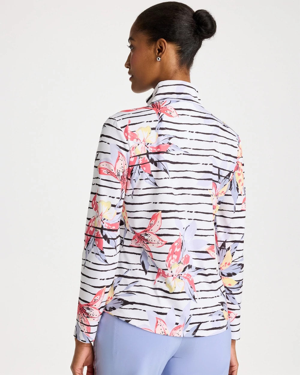 Chico's Outlet - Zenergy® UPF Lily Print Half Zip