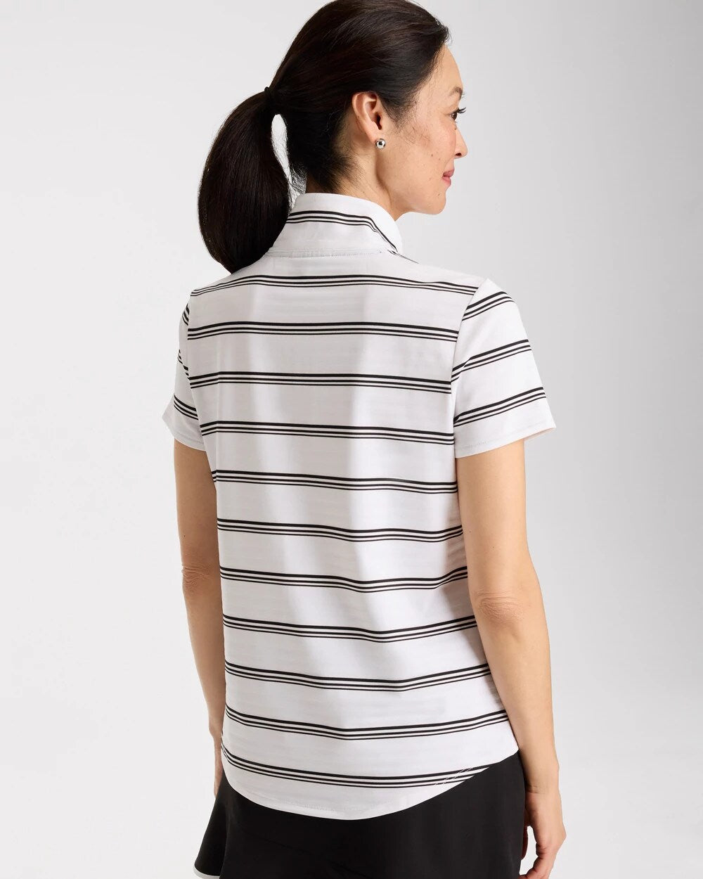 Chico's / Zenergy® UPF Striped Half-Zip Polo