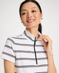 Chico's / Zenergy® UPF Striped Half-Zip Polo