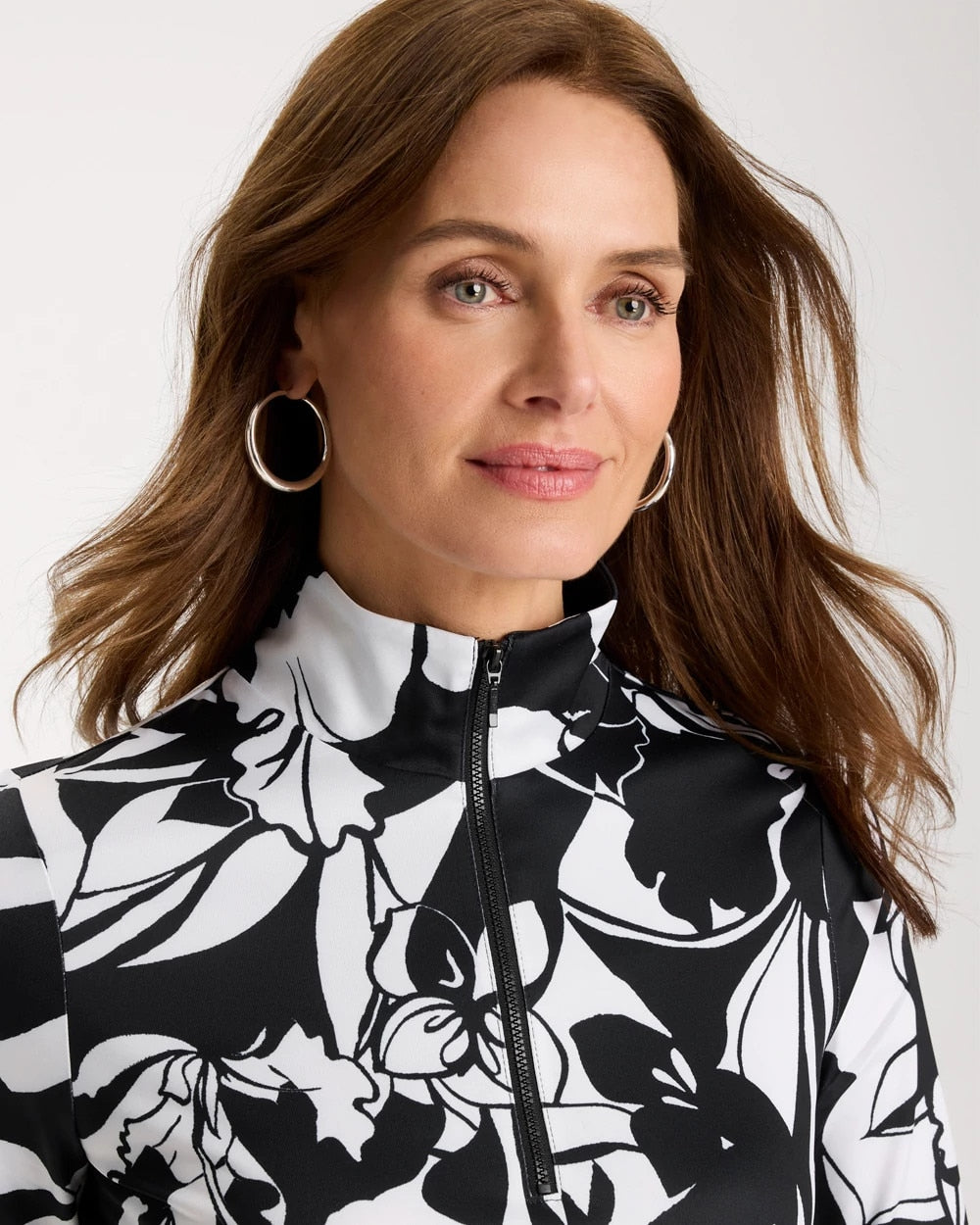 Chico's On Sale - Zenergy® UPF Floral Nights Half Zip