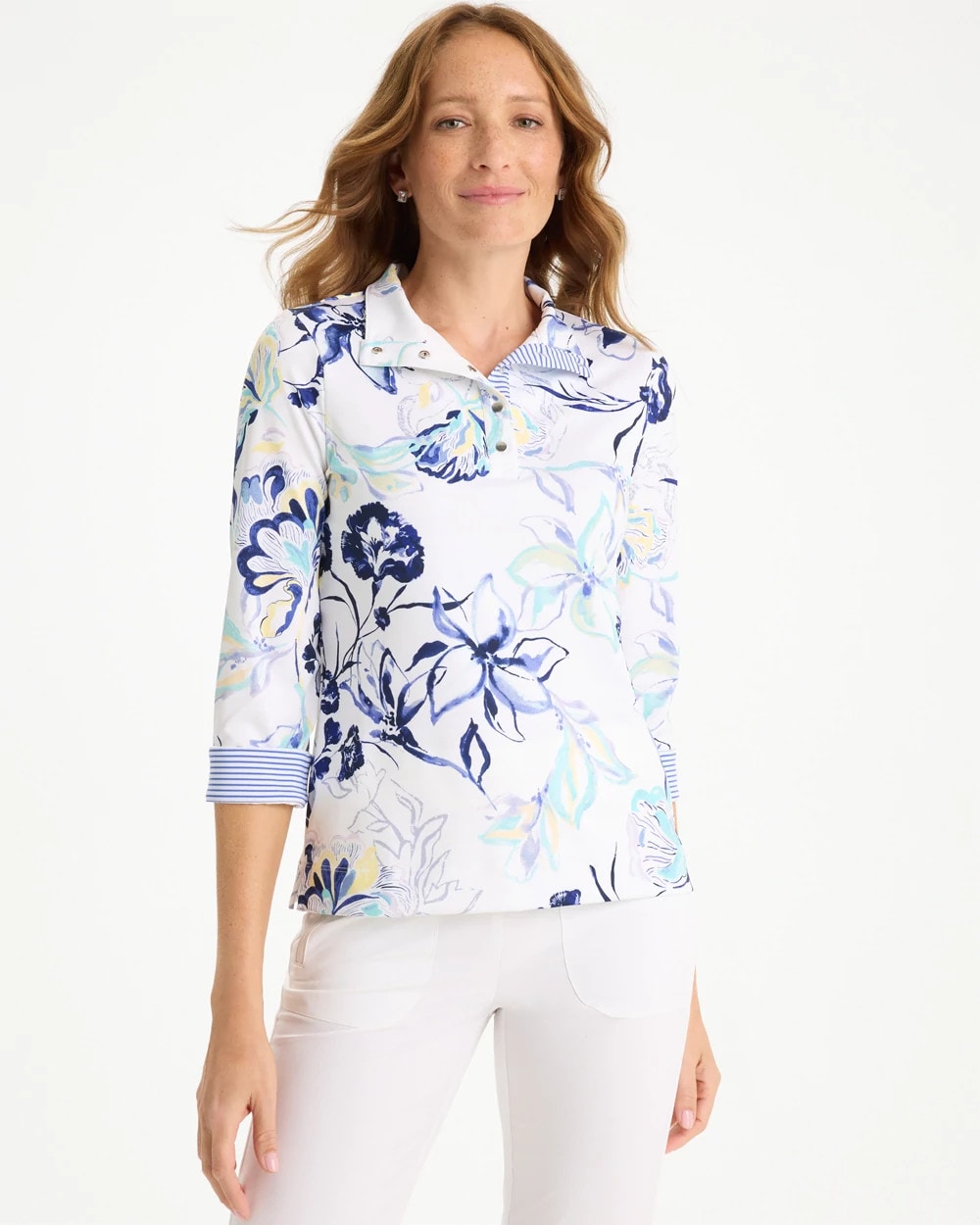 Chico's Online - Zenergy® UPF Floral Snap Mockneck