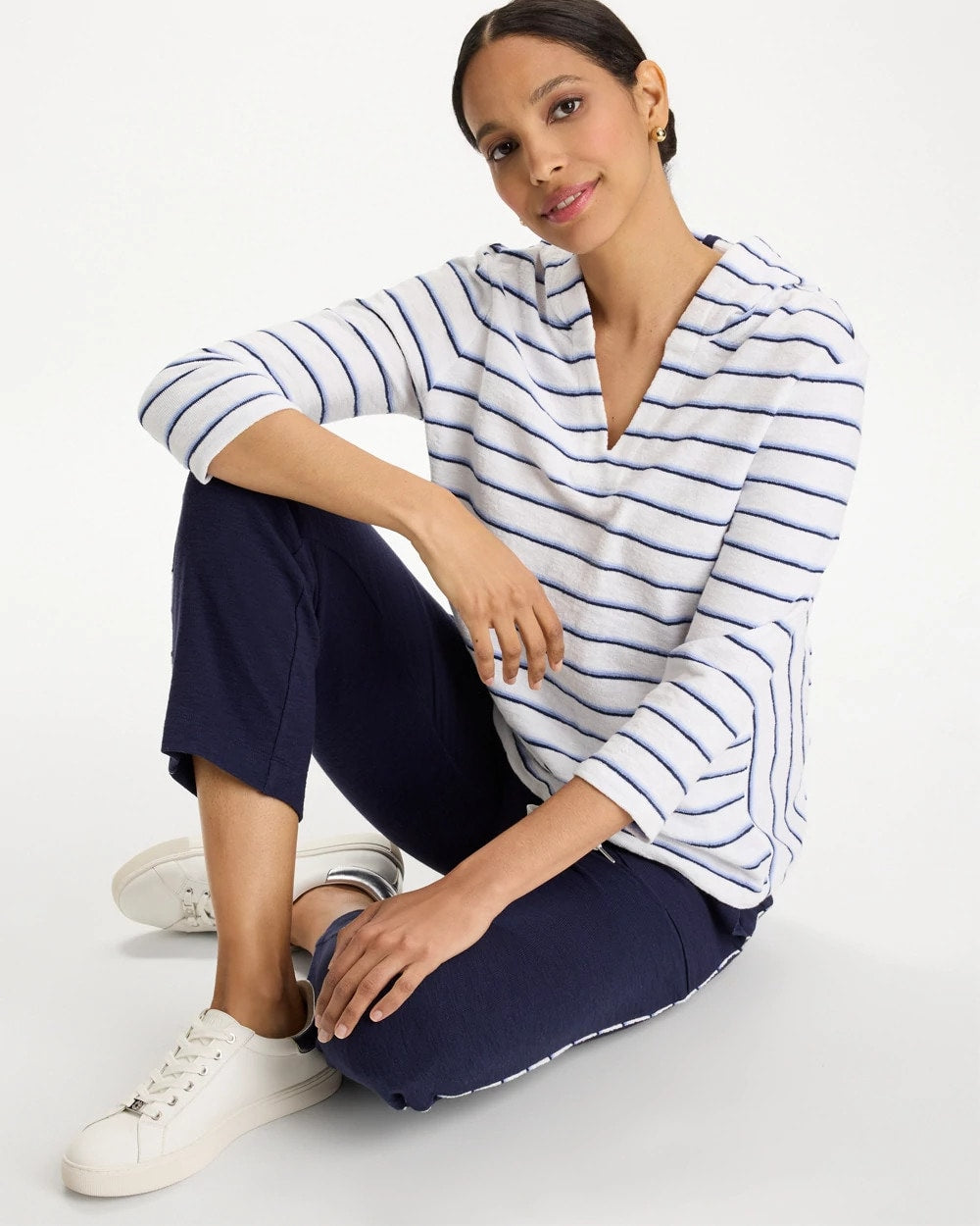 Chico's Sale - Zenergy® Jersey Striped Pullover Top
