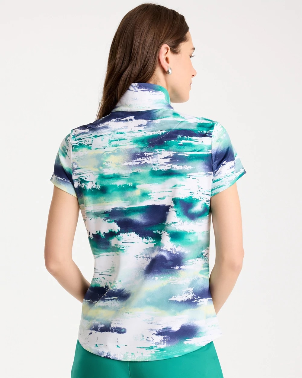 Chico's Outlet - Zenergy® UPF Watercolor Half Zip Polo