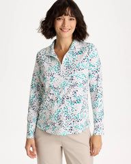 Chico's / Zenergy® UPF Dots Pullover Half Zip Top