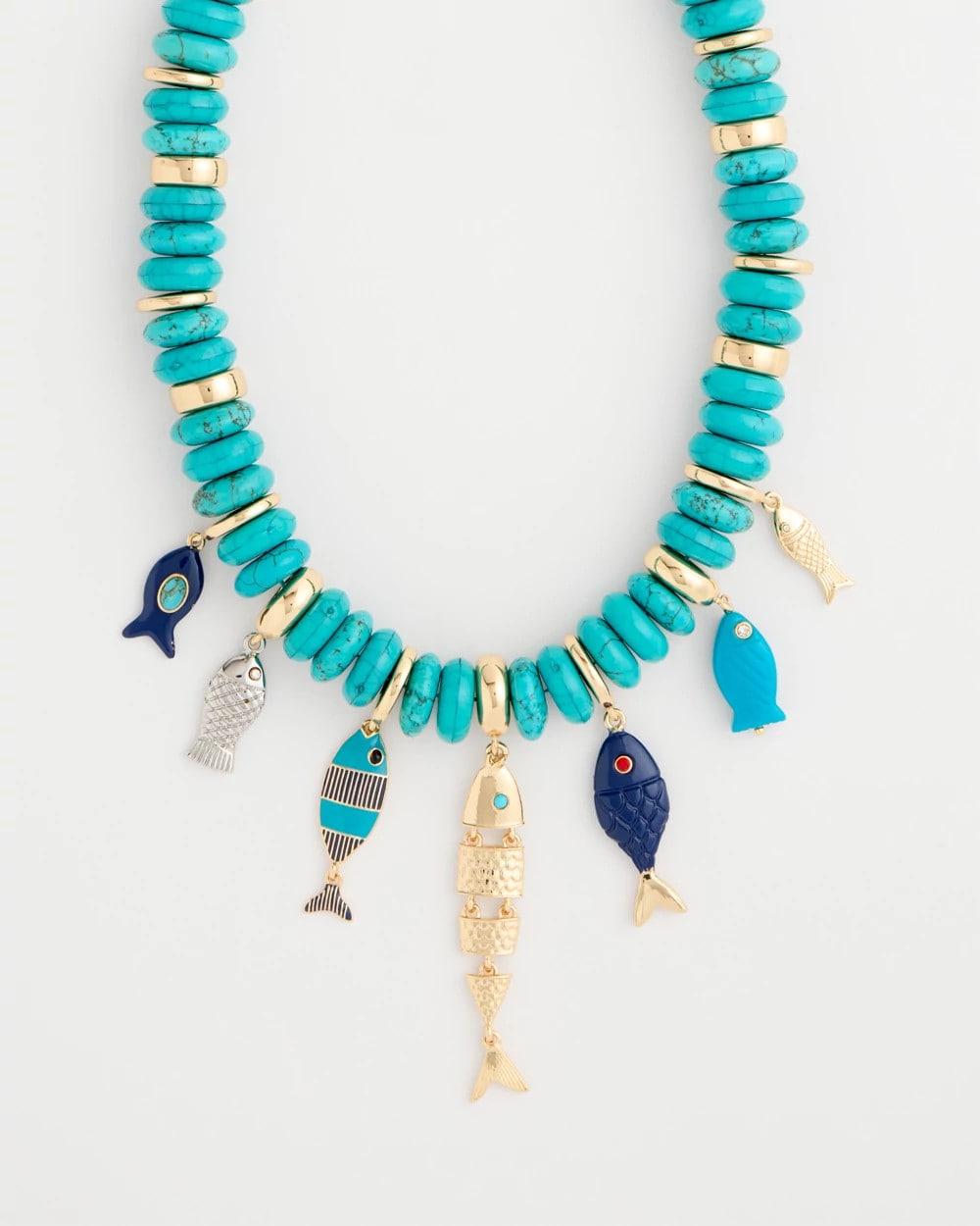 Chico's For Sale - Turquoise Fish Charm Statement Necklace