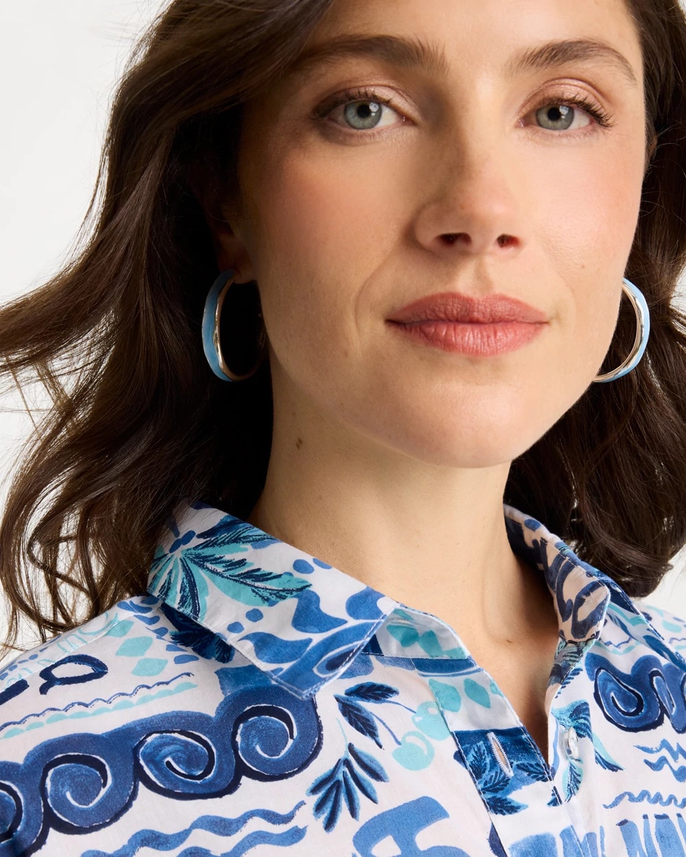 Chico's Outlet - Sea Glass Inspired Hoop Earrings