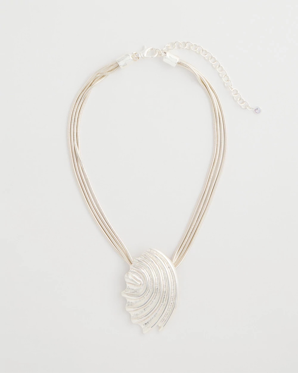 Chico's / Silvertone Shell Pendant