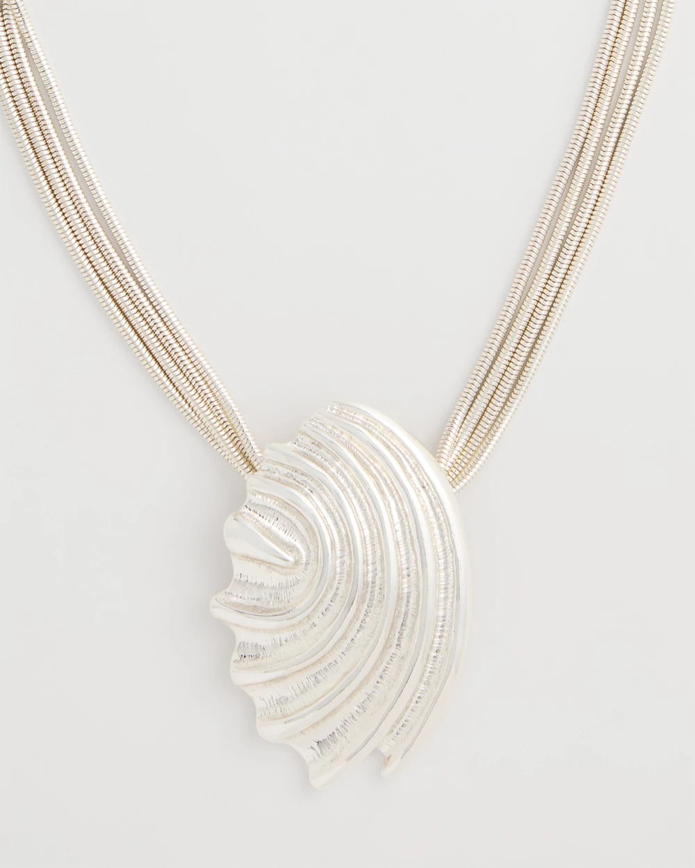 Chico's / Silvertone Shell Pendant