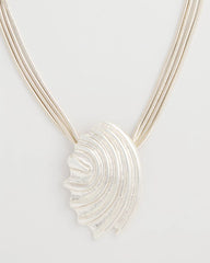 Chico's / Silvertone Shell Pendant