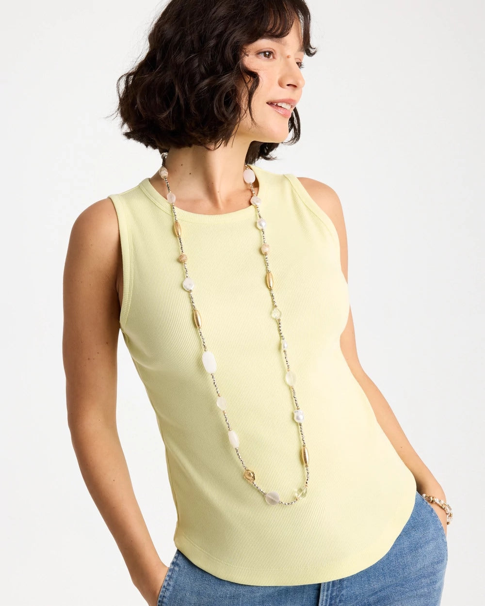 Chico's Sale - Neutral Shell Long Necklace