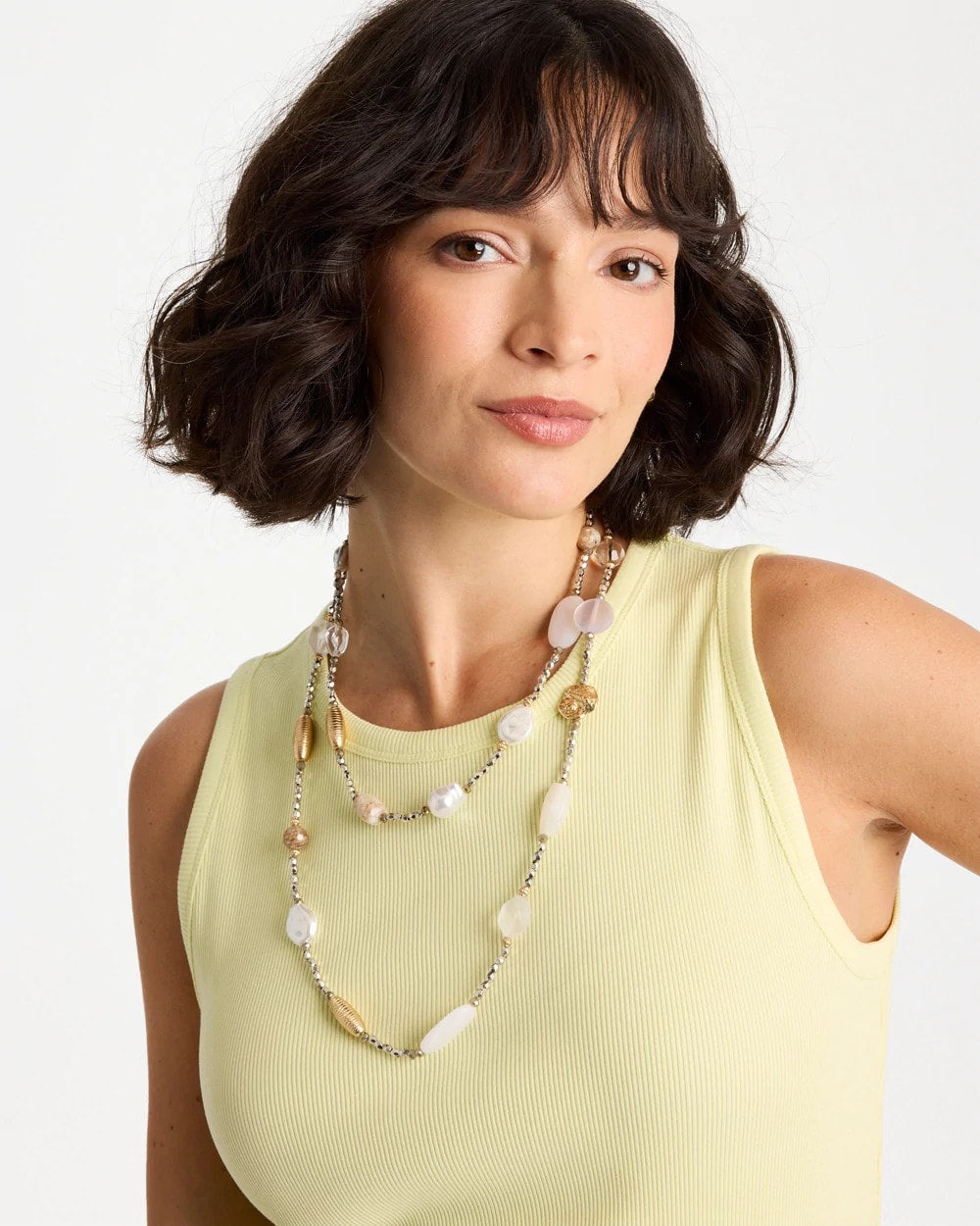 Chico's Sale - Neutral Shell Long Necklace