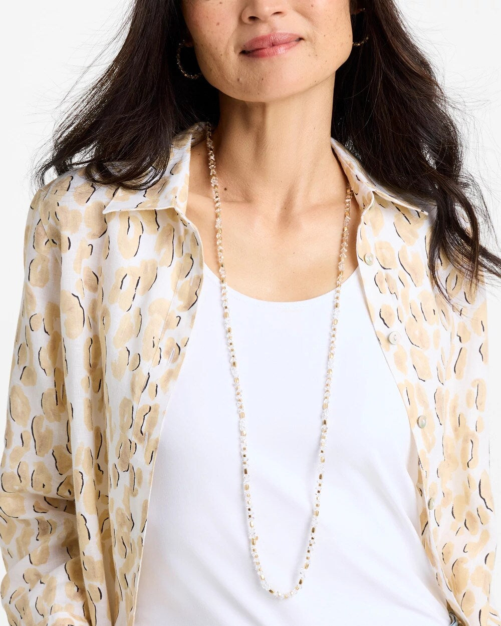 Chico's US - Sea Foam Long Single-Strand Necklace