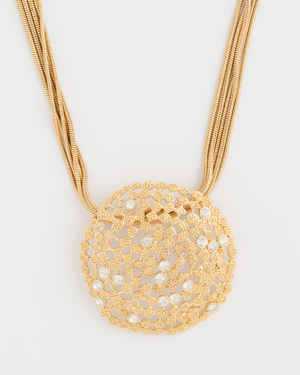 Chico's / Sea Foam Medallion Pendant Necklace